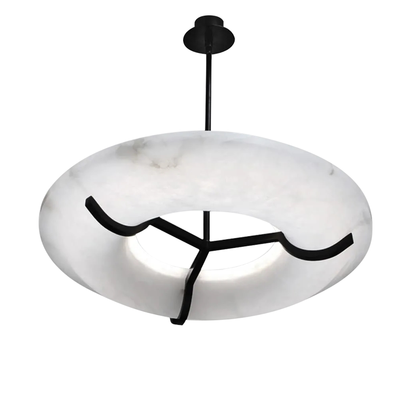 Glacera Modern Round Alabaster Dining Room Chandelier - Richardrider