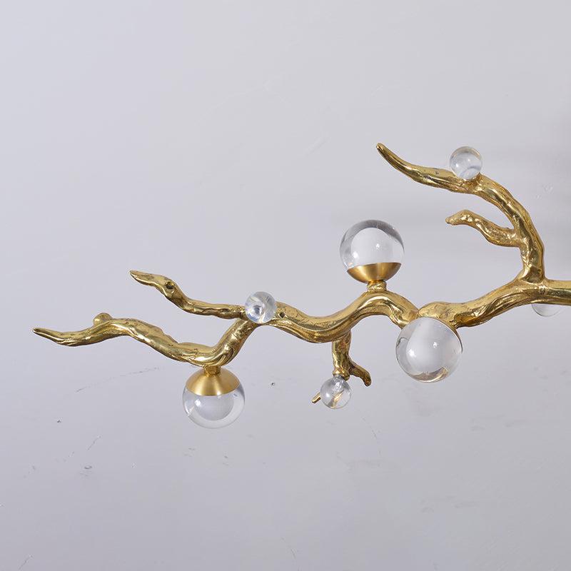 Modern Linear Glass Ball Branch Semi Flush Chandelier - Richardrider