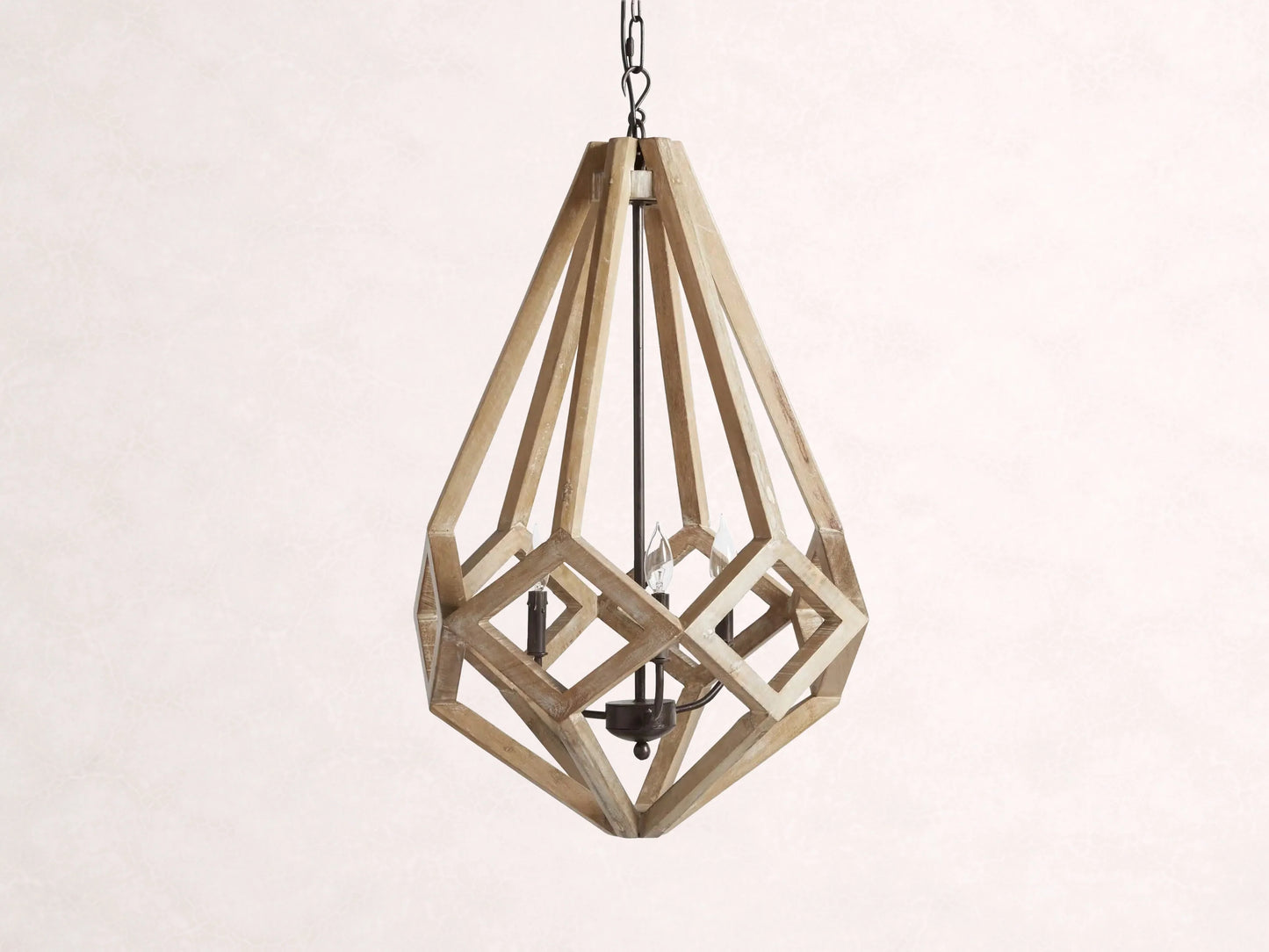 Wooden Prism Chandelier in Natural