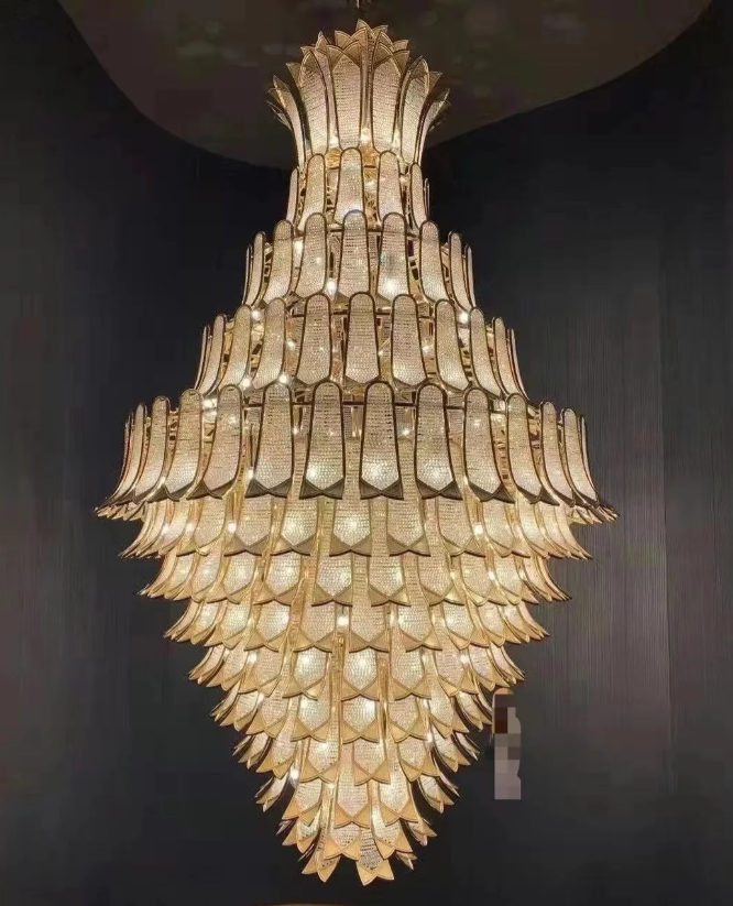 Extra Large Luxury Multi-tier Gold Crystal Chandelier for Stairs/Large High-ceiling Room - Richardrider