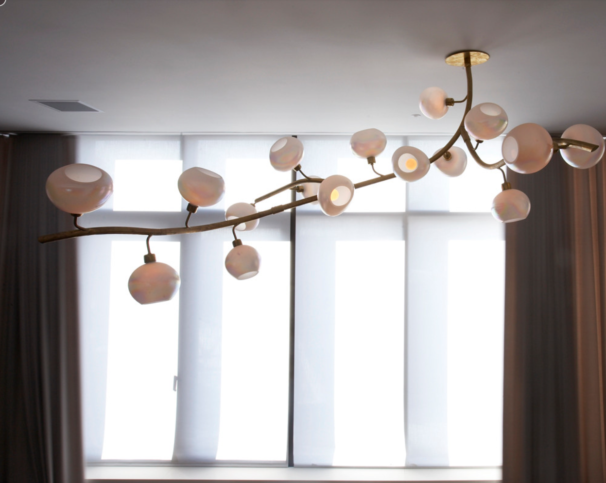 Modern Linear Brass Branches Chandelier for Dining Room - Richardrider