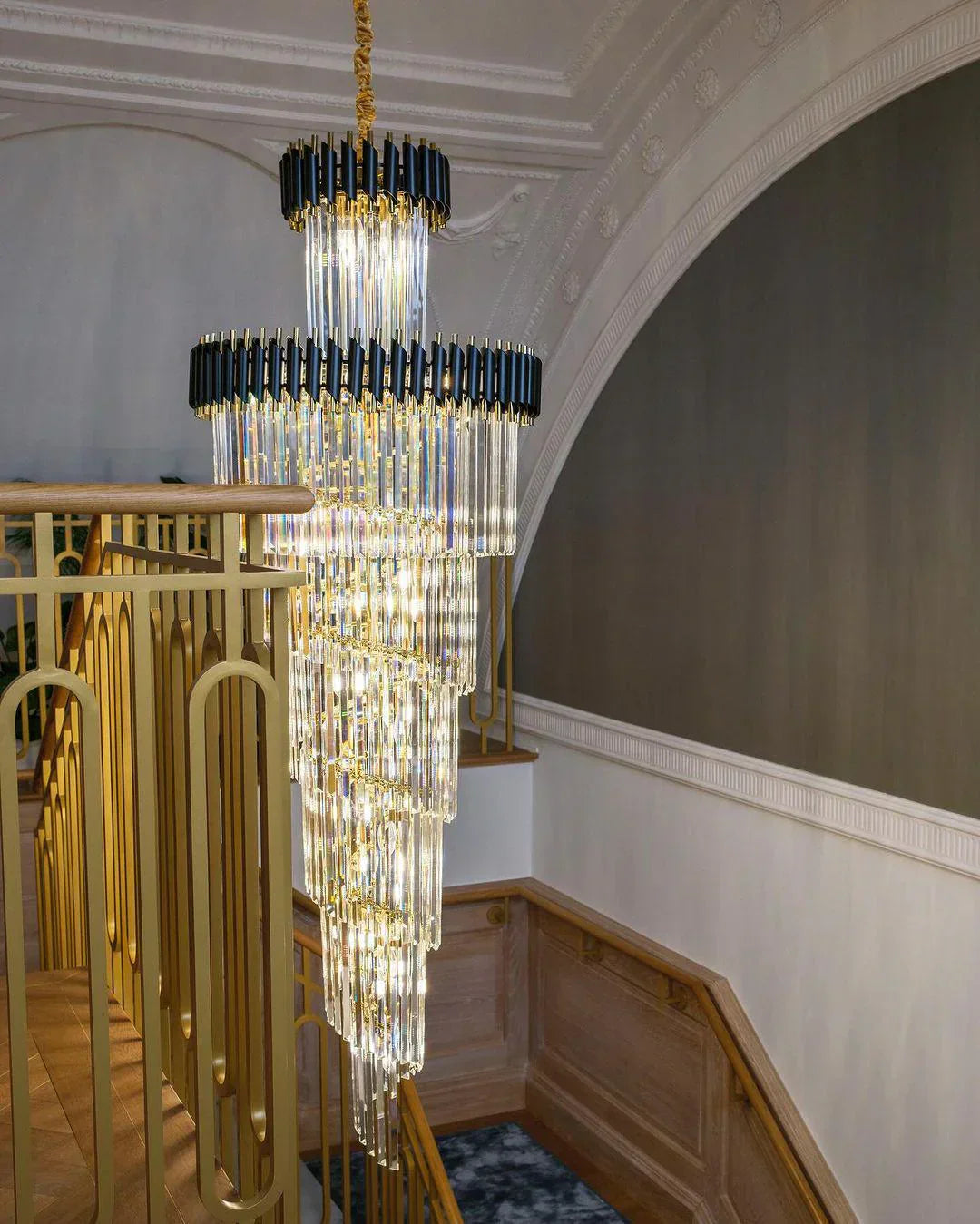Spiral Crystal Chandelier For Foyer/ Staircase - Richardrider
