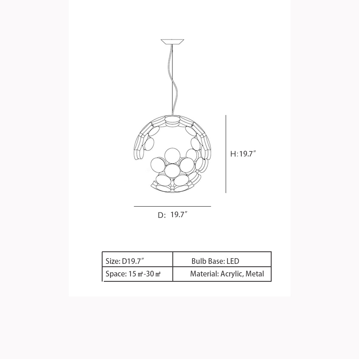 Designer Model Minimalist Irregular Sphere Art Pendant Chandelier for Living Room/Home Office
