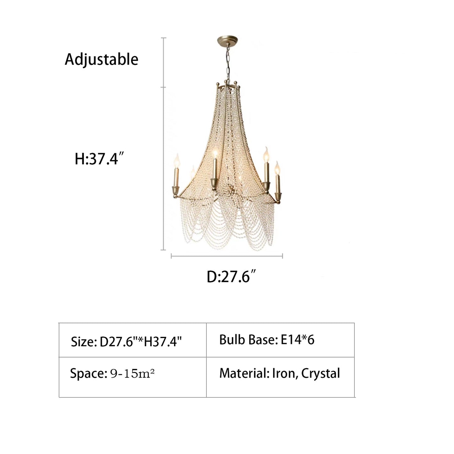 Extra Large European Crystal Beaded Chandelier Candle Light for Stairs / Duplex / Villa - Richardrider