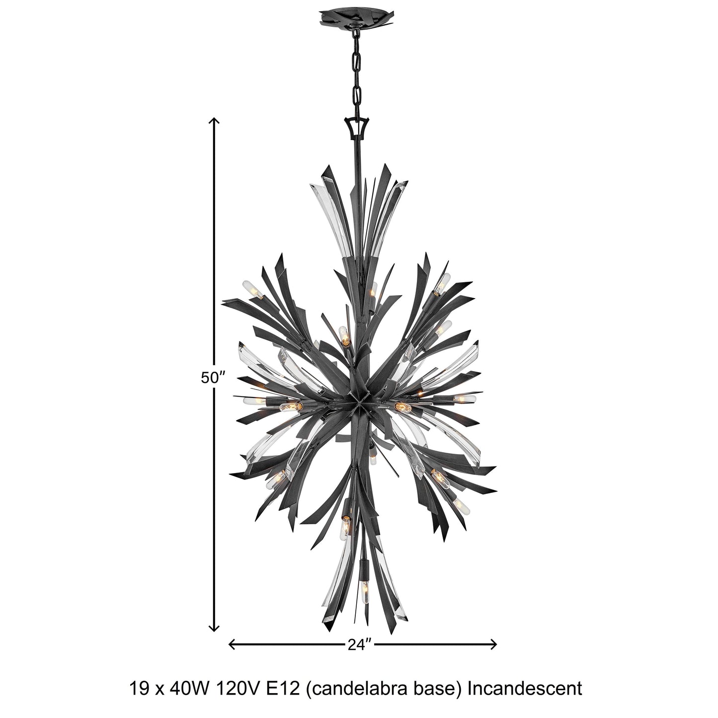 Vereiwyn Orb Chandelier Steel & Glass 22"W x 22"D