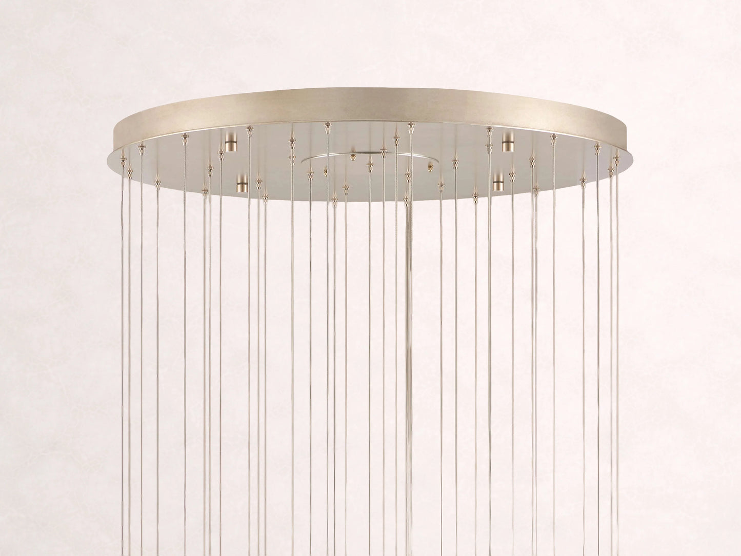 Edda Cascade Teardrop Mercury Glass Round Chandelier 23'' 35''D