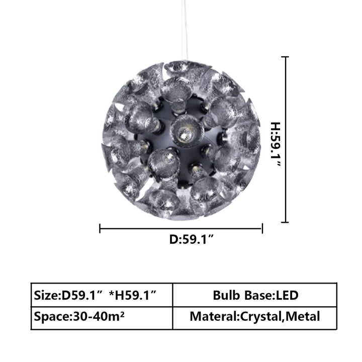 Extra Large Artistic Globe Morning glory Chandelier Modern Designer Chalice Suspension Pendant Light for Dining Room/Coffee Table