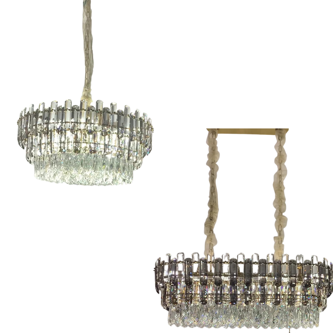 Light Luxury Round /Rectangular Crystal Chandelier for Living/Dining Room/Bedroom