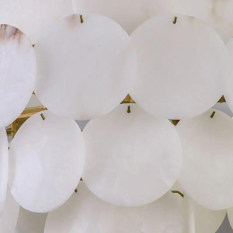 Spain Alabaster Flake Brass Living Room Chandelier - Richardrider