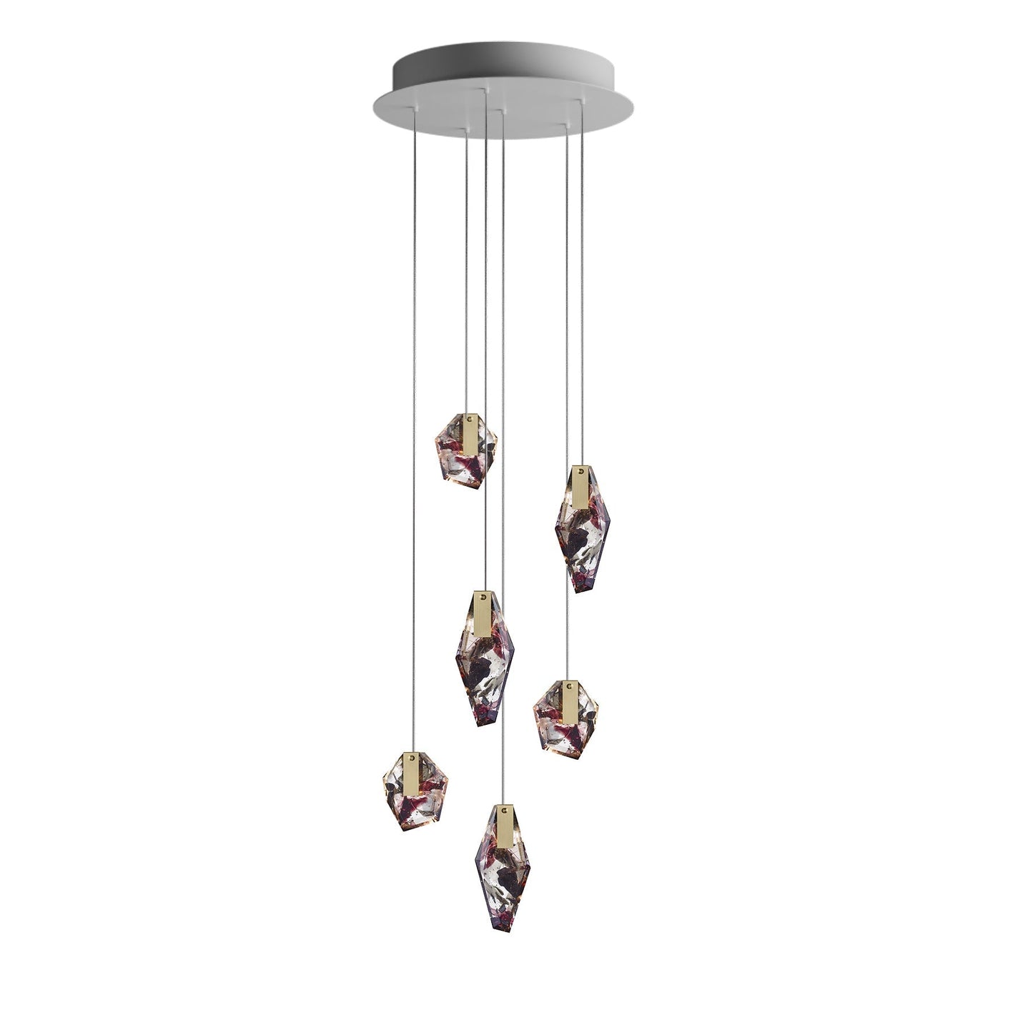 Nivocyn Round LED Chandelier Fragmentglass & Metal 11.4"D