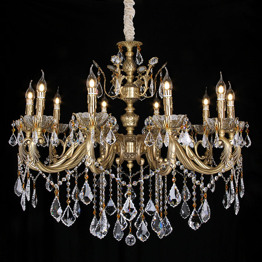 10 lights brushed brass chandelier