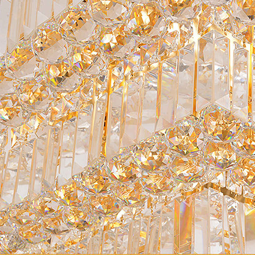 Square ceiling mounted crystal chandelier