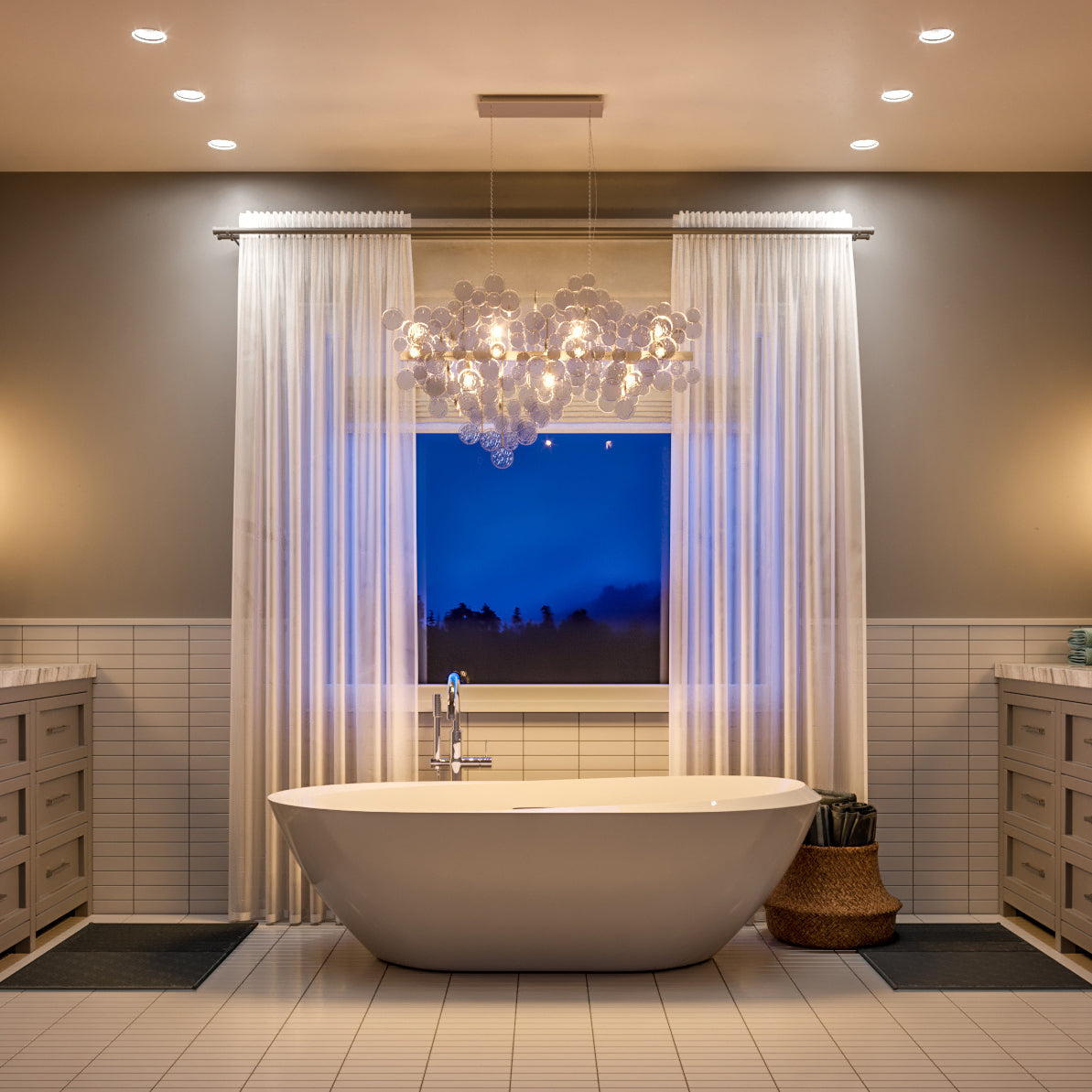 Mirella Trento Clustered Glass Linear Chandelier - Richardrider