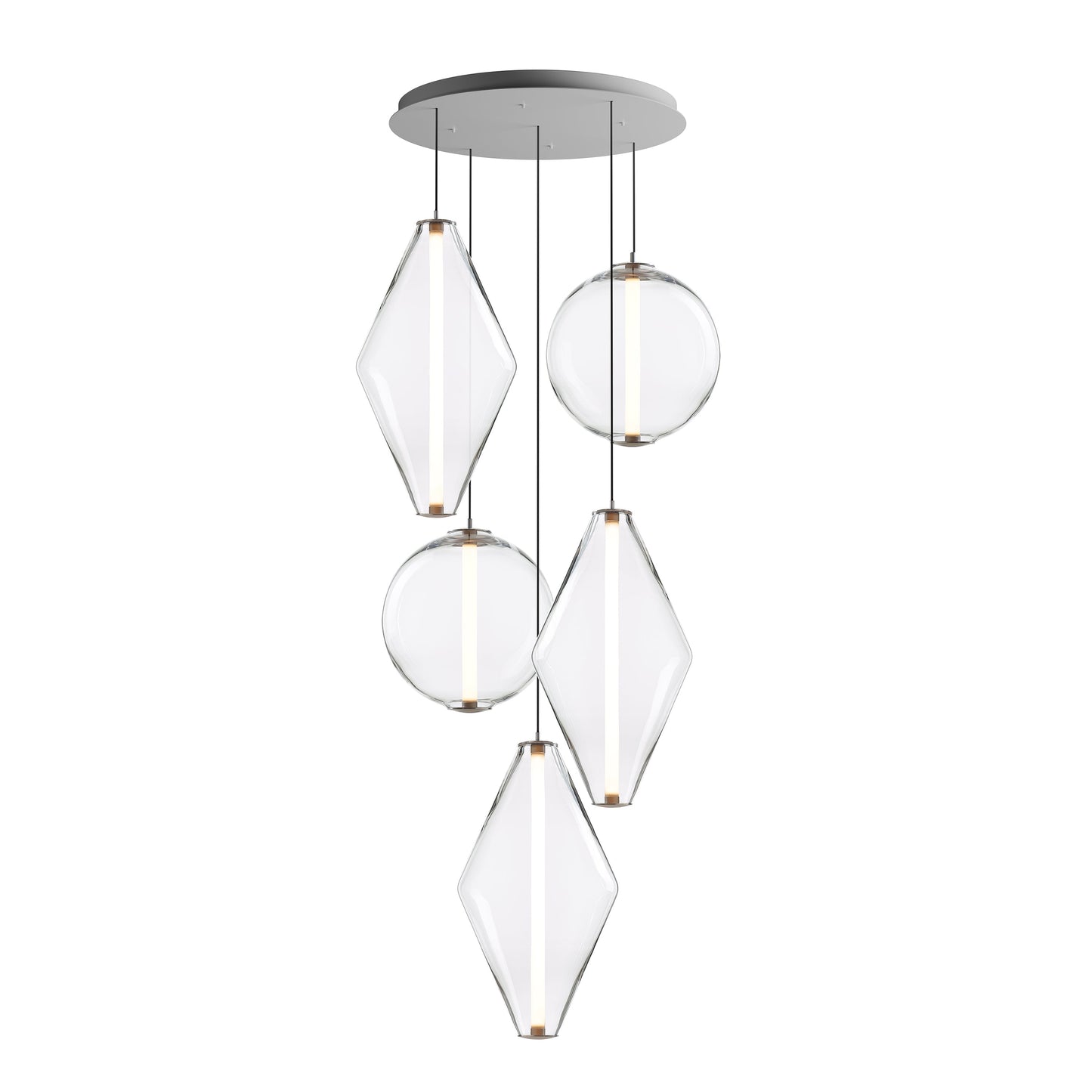 Soleilen LED Chandelier Mouth-blown Lead-free Crystal & Metal 39"D