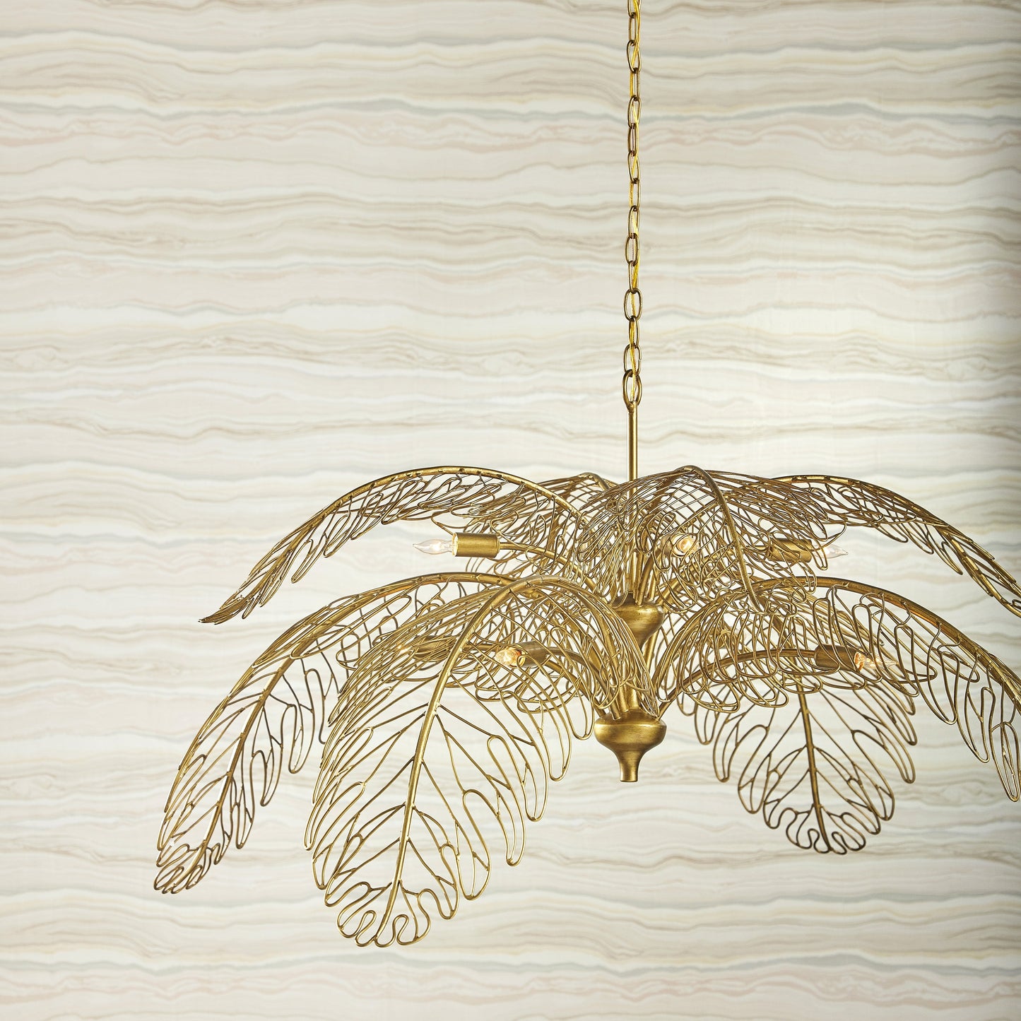 Ionounar Chandelier Wrought Iron 49.75"W x 49.75"D