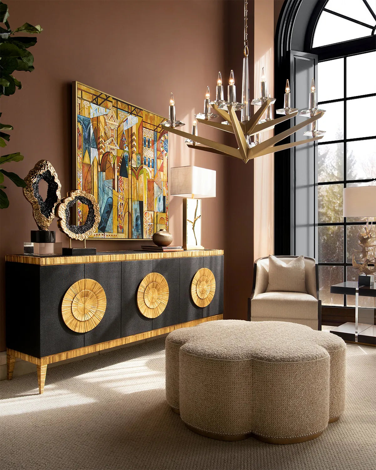 Antares Natural Brass Chandelier 48"D - Richardrider