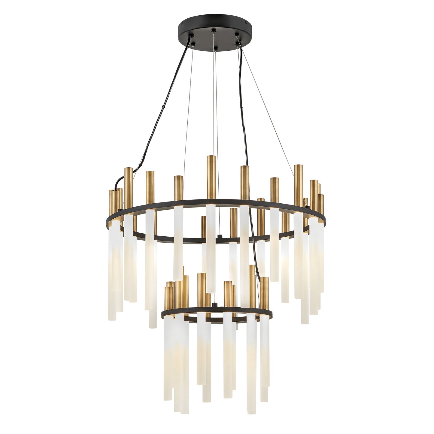 Belorin Chandelier Steel & Etched Acrylic 26"D