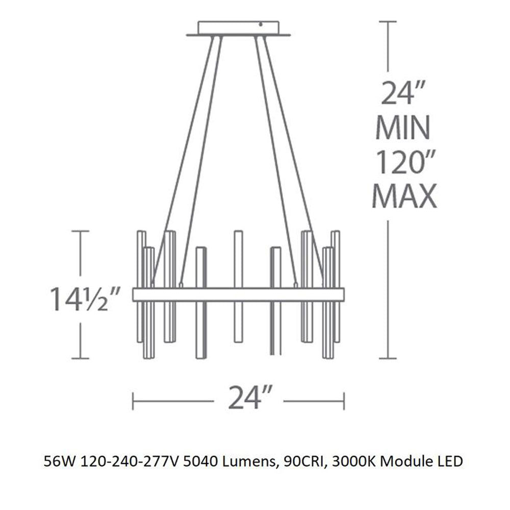 Toreivero LED Chandelier Aluminum & Acrylic 14"D