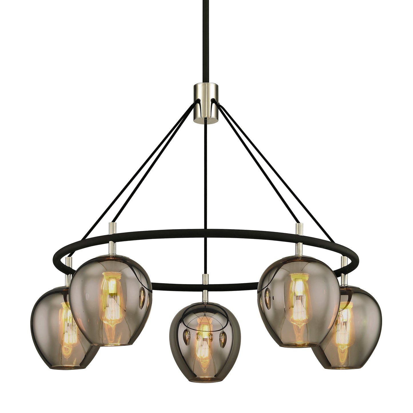 Noreinus Chandelier Hand-worked Iron & Glass 40"D