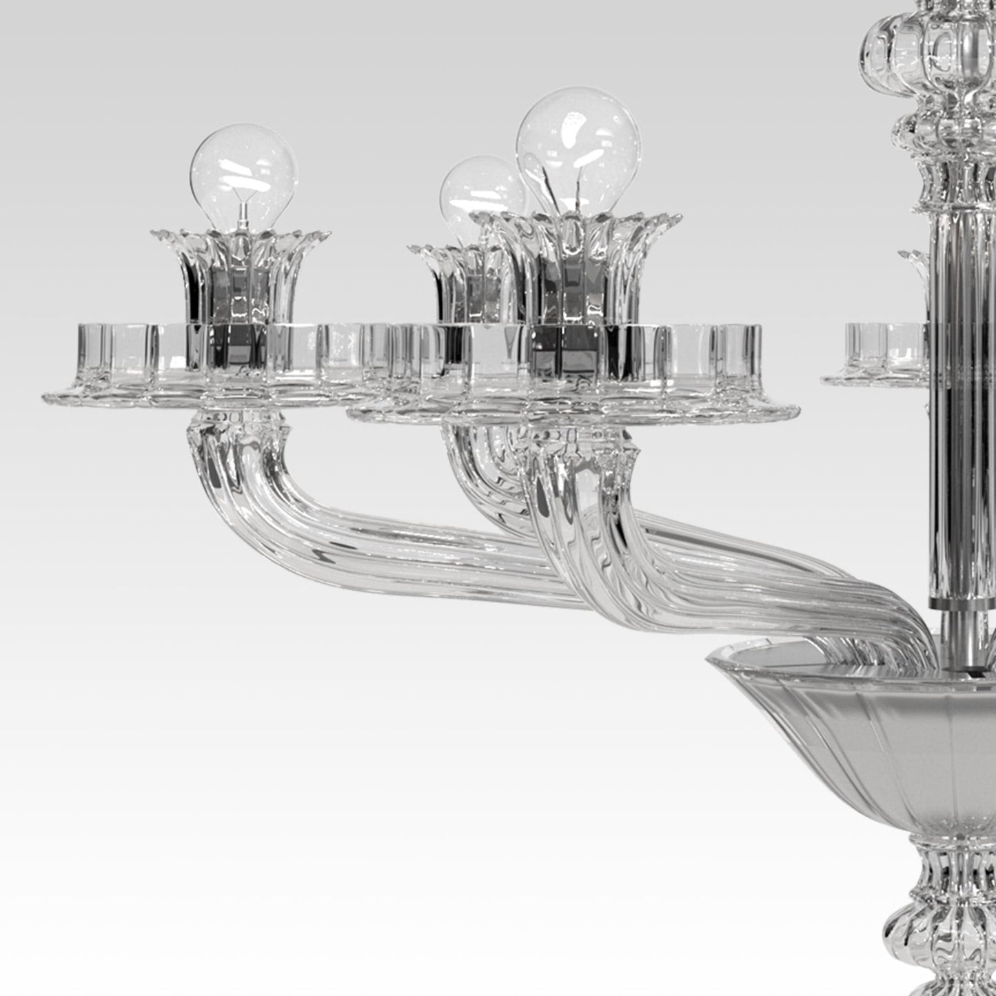 Loruvra Chandelier Murano Glass & Marble 31.5"D