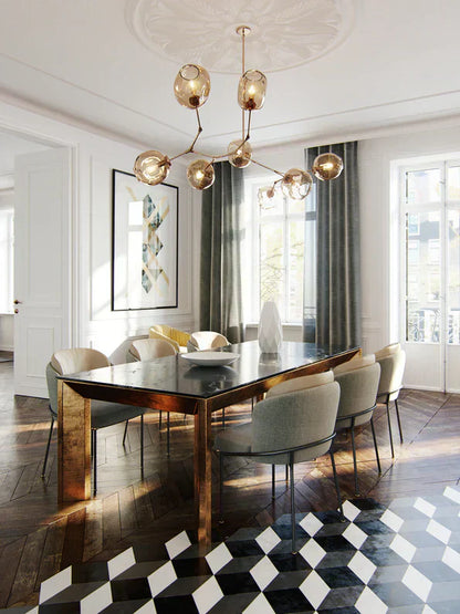 Modern Sputnik Smoky Gray/Amber Glass Branch Chandelier for Kitchen Island/Dining Room - Richardrider