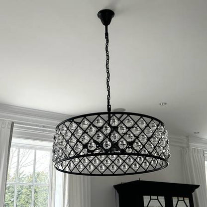 Post-modern Raindrop Crystal Chandelier Rectangle/Round Light Fixture for Living Room/Dining Table