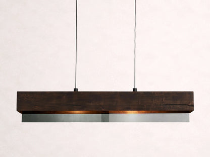 Lena Linear Wood Glass Chandelier 47'' 62" 72"L