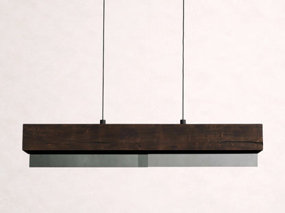 Lena Linear Wood Glass Chandelier 47'' 62" 72"L