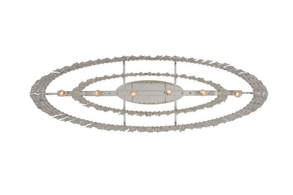 Luxury Round/Oval Multi-Tier Crystal Chandelier in Silver Finish