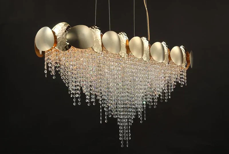 Amadeo Oval Brass Crystal Chandelier - Richardrider