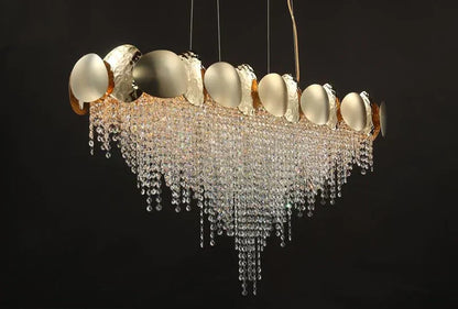 Amadeo Oval Brass Crystal Chandelier - Richardrider