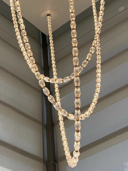 Creative Glass Pearl Necklace Pendnat Chandelier for Living/Dining Room/Staircase - Richardrider