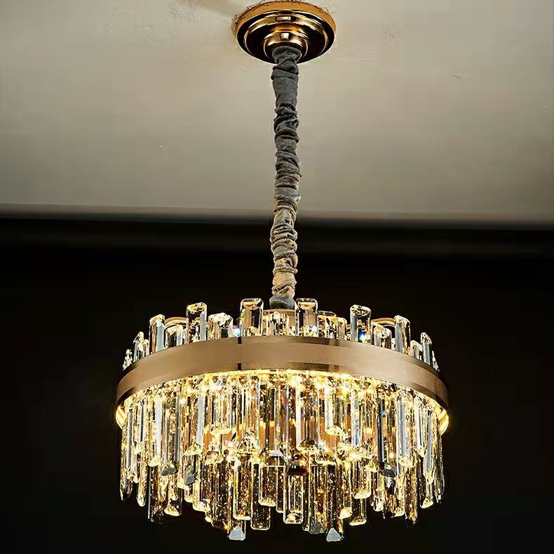 Modern Round/Rectangular Crystal Chandelier Collection For Living Room/Hallway/Dining/Bedroom