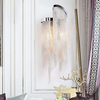 Fiona Aluminum Chain Tassel Wall Sconce - Richardrider