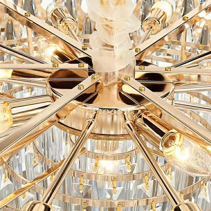 Modern Round/Rectangular Raindrop Crystal Chandelier for Low-ceiling