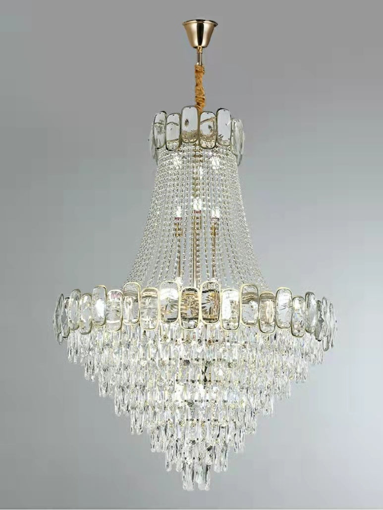 Foyer Staircase Chandelier Luxury K9 Crystal Ceiling Light For Living Room / Hallway - Richardrider