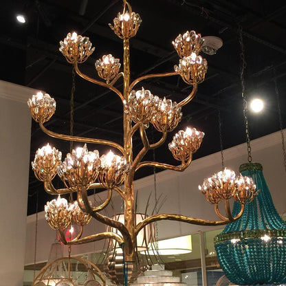 Luxury Branch Flower Chandelier in Gold for Living Room Staircase and Bedroom Lighting - Richardrider