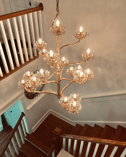 Luxury Branch Flower Chandelier in Gold for Living Room Staircase and Bedroom Lighting - Richardrider