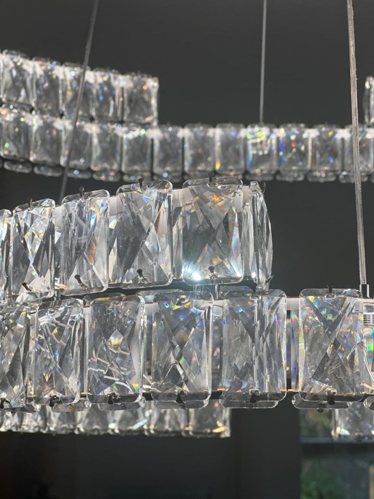 Modern Luxury Crystal Pendant Irregular Rings Chandelier Suit for Living/Dining Room/Bedroom