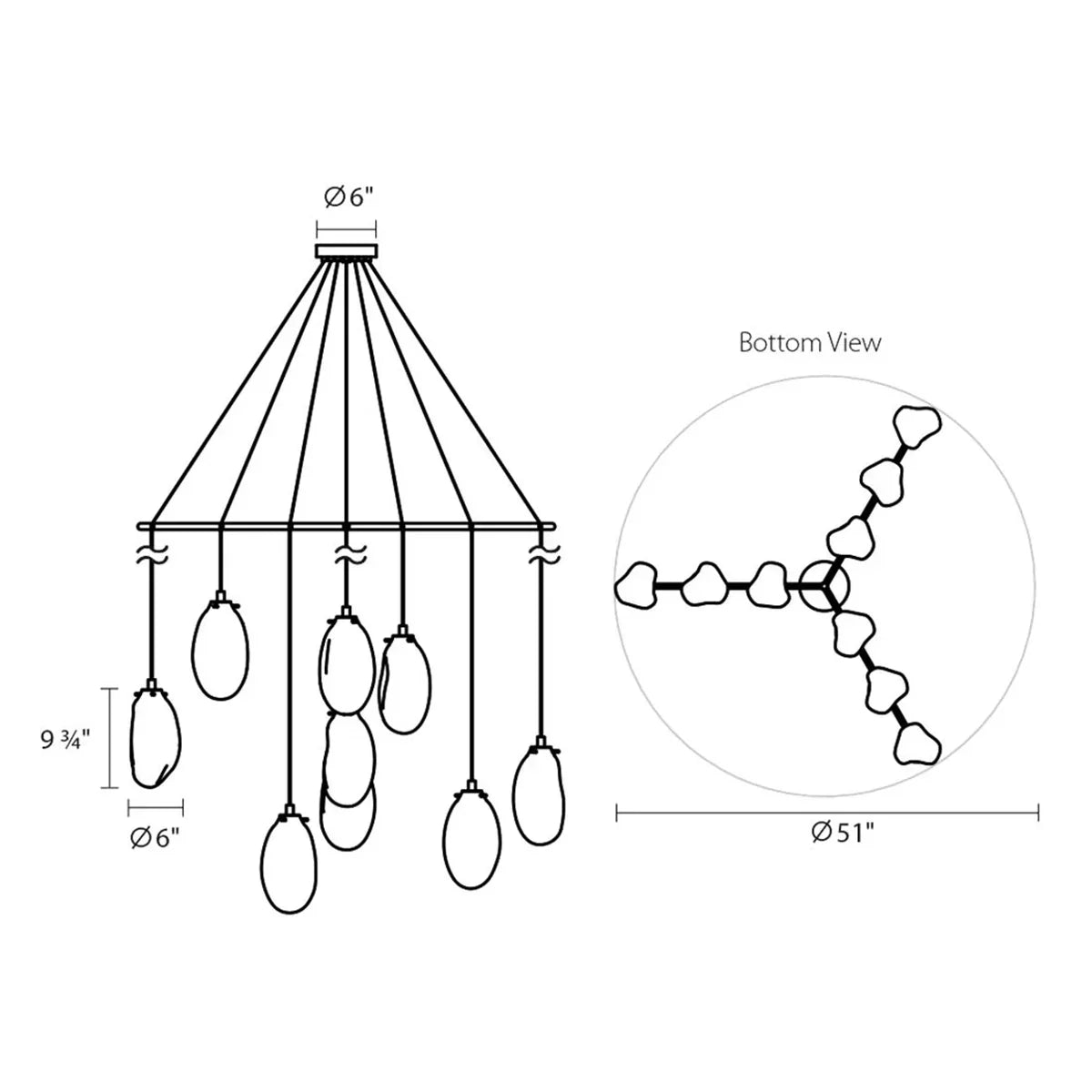 Fluid Bracket Pendant Chandelier 9-Light - Richardrider
