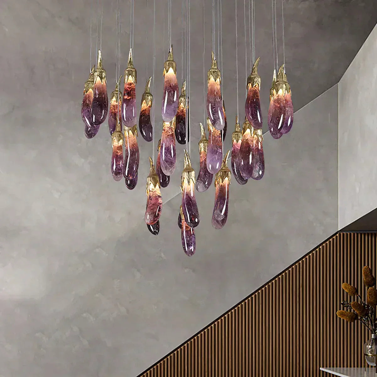 Eggplant-shaped Chandelier Purple Color - Richardrider