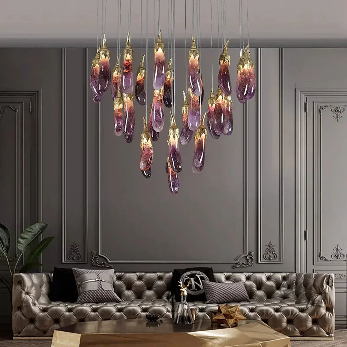 Eggplant-shaped Chandelier Purple Color - Richardrider