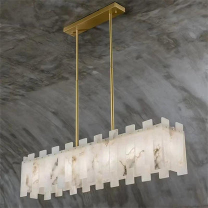 Modern Flake Alabaster Linear Chandelier - Richardrider