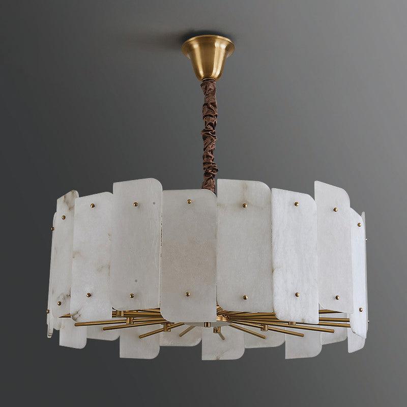 Alabaster Lorry Round Chandelier 20" 31" - Richardrider