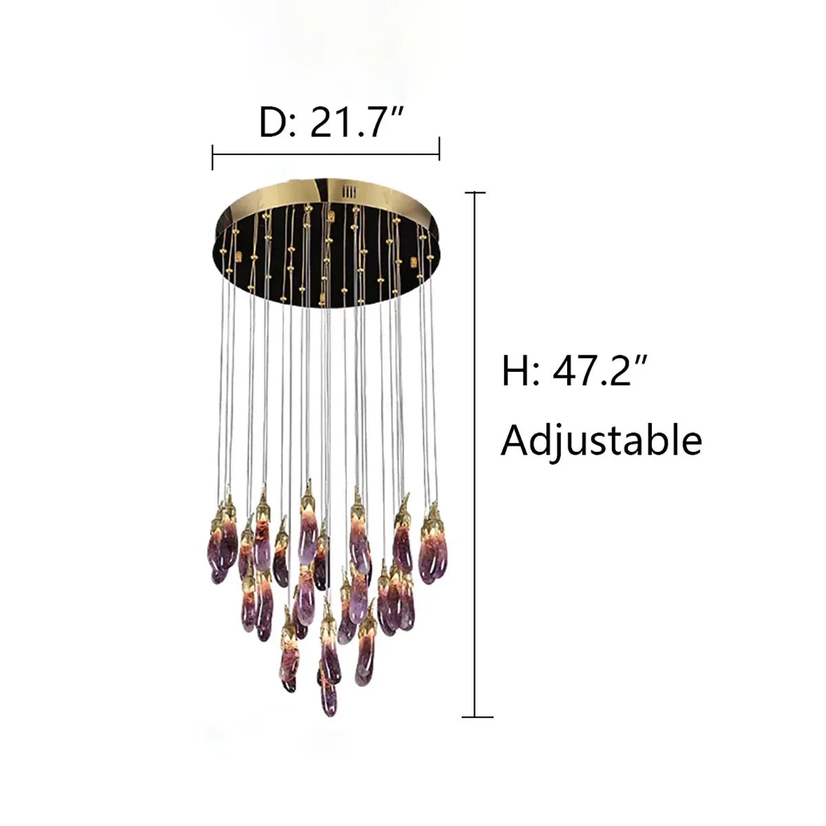 Eggplant-shaped Chandelier Purple Color - Richardrider