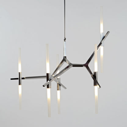 Kaievra LED Chandelier Machined Aluminum & Glass 33"W x 25"D