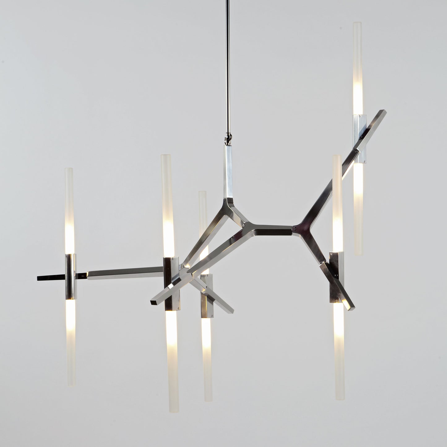 Kaievra LED Chandelier Machined Aluminum & Glass 33"W x 25"D