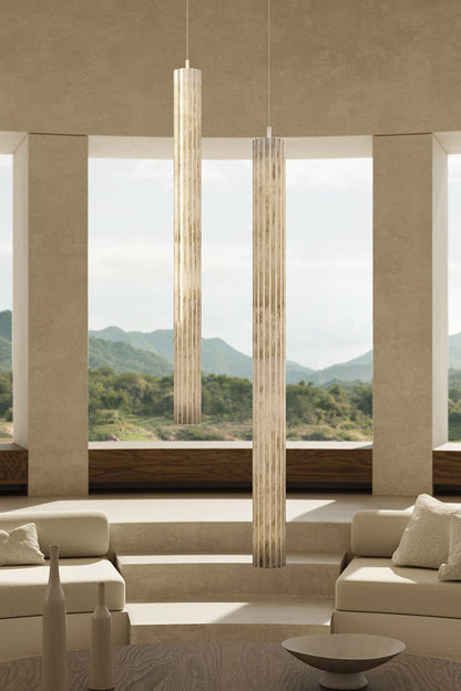 Vertical Roller Alabaster Pendant Light