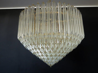 Murano Glass Chandelier – Quadriedri – 265 prisms – Transparent