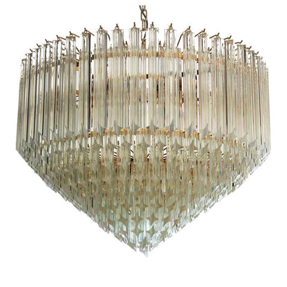 Murano Glass Chandelier – Quadriedri – 265 prisms – Transparent
